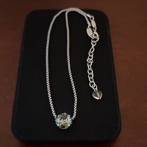 Sabika Silver Necklace with Black Diamond Swarovski Crystal